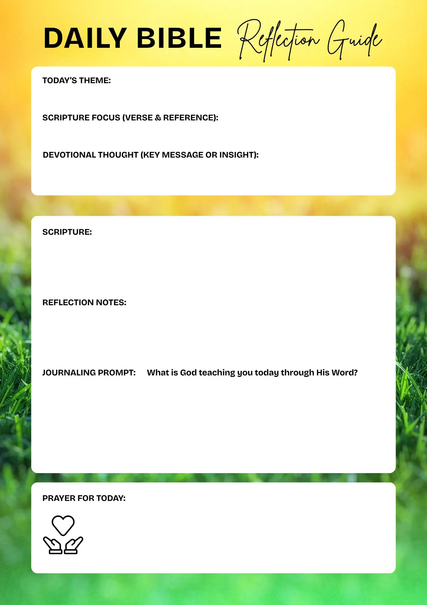 Daily Bible reflection guide printable from Rural Mom Daily Bible reflection guide printable from Rural Mom